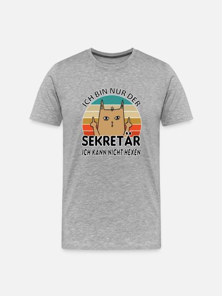Sekretär - Männer Premium Bio T-Shirt - Grau meliert