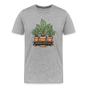 Vert et vieux - T-shirt bio Premium Homme - gris chiné - Devant - Damien (186cm)