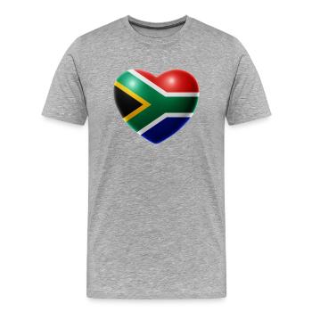 Heart (South Africa / South Africa) - Men's Premium Organic T-Shirt - heather grey - Front - Damien (186cm)