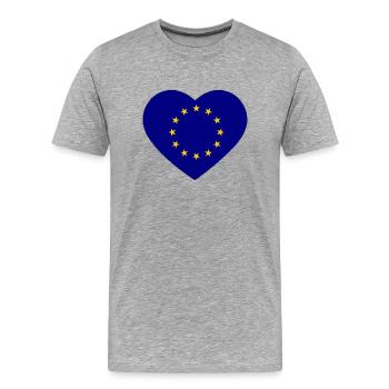 heart_of_europe - Männer Premium Bio T-Shirt - Grau meliert - Vorne - Damien (186cm)