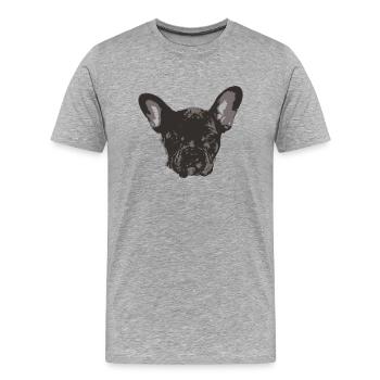 Französische Bulldogge - Männer Premium Bio T-Shirt - Grau meliert - Vorne - Damien (186cm)