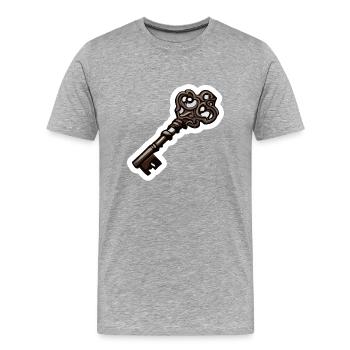 Clé / Serrure / Verrouillé / Sécurité - T-shirt bio Premium Homme - gris chiné - Devant - Damien (186cm)