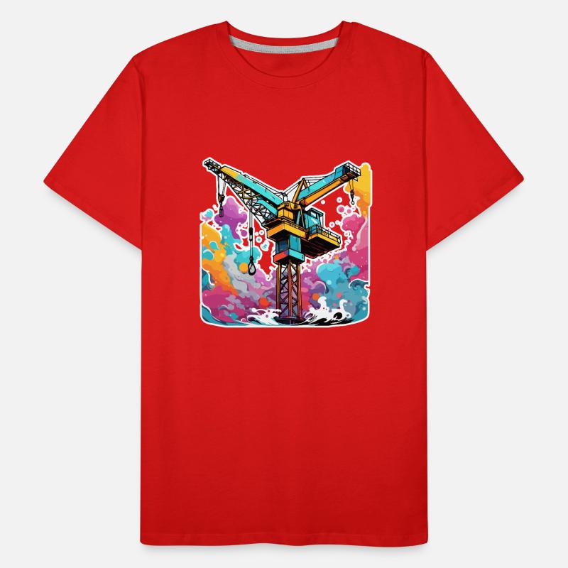 Crane / construction site / winch / crane system Men's Premium Organic T-Shirt