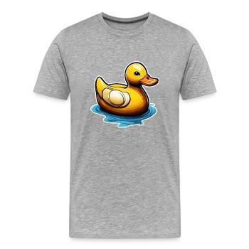 Canard en caoutchouc / canard en caoutchouc / eau / baignoire - T-shirt bio Premium Homme - gris chiné - Devant - Damien (186cm)