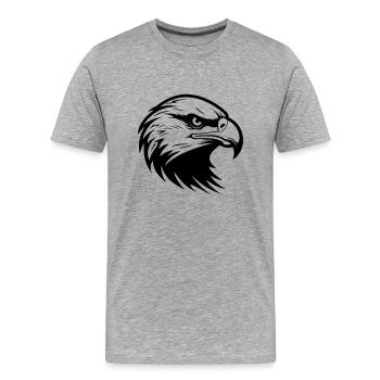 Eagle Head Silhouette - Men's Premium Organic T-Shirt - heather grey - Front - Damien (186cm)