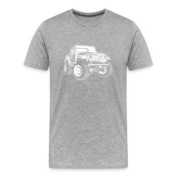 Geländewagen / Jeep SUV 03_weiß - Männer Premium Bio T-Shirt - Grau meliert - Vorne - Damien (186cm)