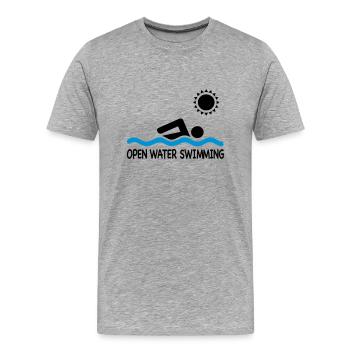 open water swimming - Männer Premium Bio T-Shirt - Grau meliert - Vorne - Damien (186cm)