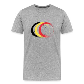 Cercle brosse couleurs drapeau drapeau de la Belgique - T-shirt bio Premium Homme - gris chiné - Devant - Damien (186cm)