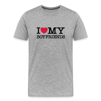 I Love My Boyfriends - Men's Premium Organic T-Shirt - heather grey - Front - Damien (186cm)