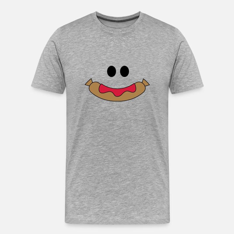 Glückliche Wurst - Männer Premium Bio T-Shirt - Grau meliert