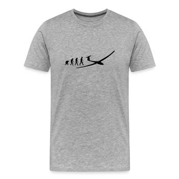 segelflugzeug evolution - Männer Premium Bio T-Shirt - Grau meliert - Vorne - Damien (186cm)