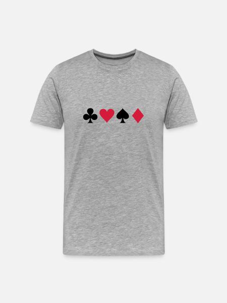 Karten - Männer Premium Bio T-Shirt - Grau meliert