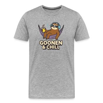 Goonen & Chill Sloth Lounge - T-shirt bio Premium Homme - gris chiné - Devant - Damien (186cm)