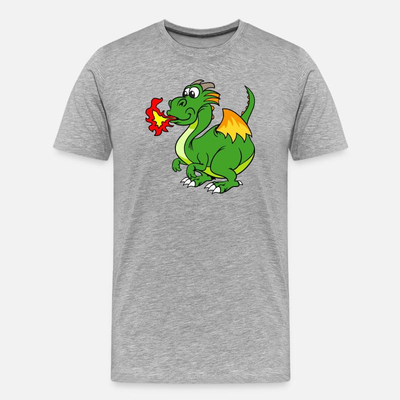 Drachen - Männer Premium Bio T-Shirt - Grau meliert
