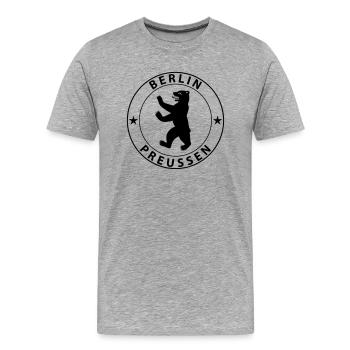 Berlin - Männer Premium Bio T-Shirt - Grau meliert - Vorne - Damien (186cm)