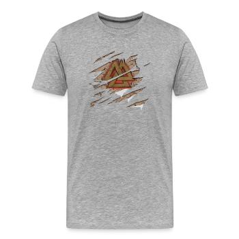 Vikings Odin's sign - Men's Premium Organic T-Shirt - heather grey - Front - Damien (186cm)