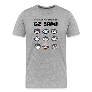G2 Esports Logo Et Sami Emojis - T-shirt bio Premium Homme - gris chiné - Devant - Damien (186cm)