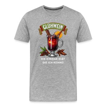 Glühweintrinker | Weihnachtsgeschenk - Männer Premium Bio T-Shirt - Grau meliert - Vorne - Damien (186cm)
