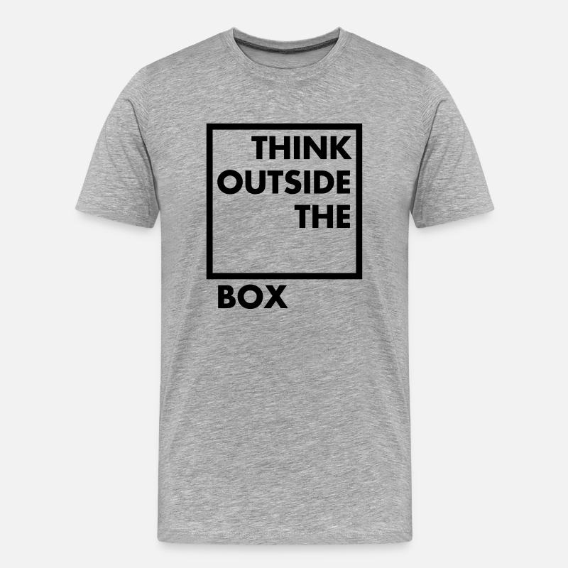 Think outside the box - Männer Premium Bio T-Shirt - Grau meliert