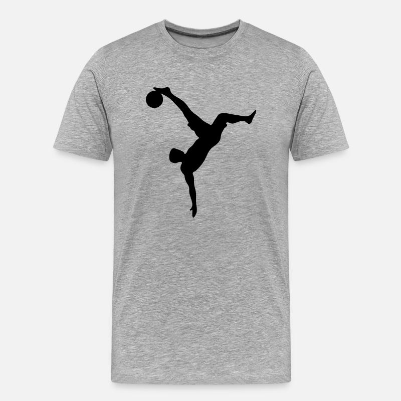 Fussball Fallrückzieher - Männer Premium Bio T-Shirt - Grau meliert