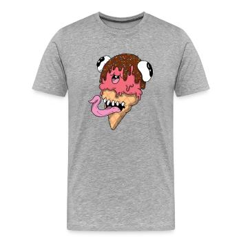 Échantillon de glace - T-shirt bio Premium Homme - gris chiné - Devant - Damien (186cm)