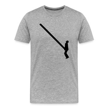 de jeter le Caber - T-shirt bio Premium Homme - gris chiné - Devant - Damien (186cm)