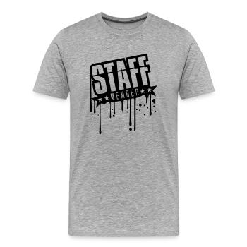 graffiti drops spray stamp glue silhouette staff - Men's Premium Organic T-Shirt - heather grey - Front - Damien (186cm)