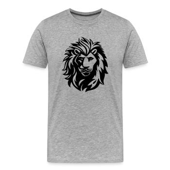 lion - T-shirt bio Premium Homme - gris chiné - Devant - Damien (186cm)