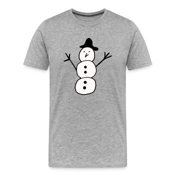 Bonhomme de neige - T-shirt bio Premium Homme - gris chiné - Devant - Damien (186cm)