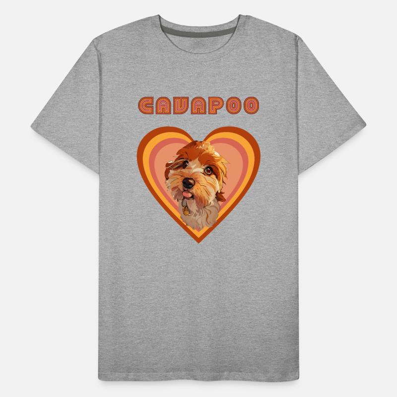 Cavapoo-Herz Männer Premium Bio T-Shirt