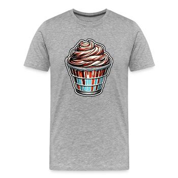 Eiscreme / Sorbet / Gelato / Sommer / Sonne - Männer Premium Bio T-Shirt - Grau meliert - Vorne - Damien (186cm)