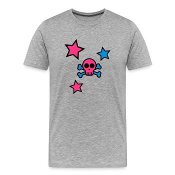 skull - Männer Premium Bio T-Shirt - Grau meliert - Vorne - Damien (186cm)