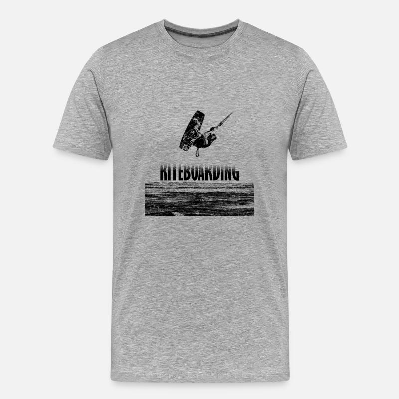 Kitesurf - Männer Premium Bio T-Shirt - Grau meliert