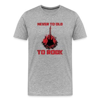 Never to old to Rock Music - Männer Premium Bio T-Shirt - Grau meliert - Vorne - Damien (186cm)