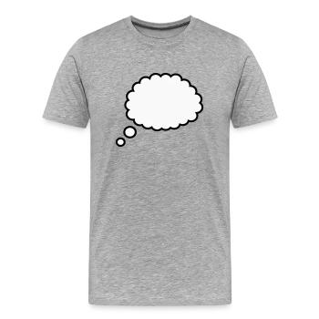 Bulle de pensée - T-shirt bio Premium Homme - gris chiné - Devant - Damien (186cm)