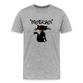 menschen - Männer Premium Bio T-Shirt - Grau meliert - Vorne - Damien (186cm)
