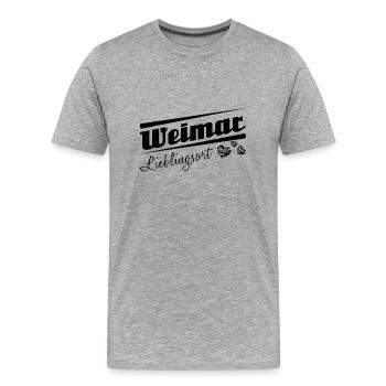 Weimar - Lieblingsort mit Stadtnamen - Männer Premium Bio T-Shirt - Grau meliert - Vorne - Damien (186cm)