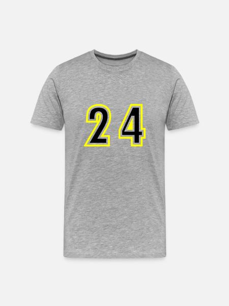 24 Number College - Men's Premium Organic T-Shirt - heather grey