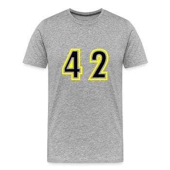 42 Number College - Men's Premium Organic T-Shirt - heather grey - Front - Damien (186cm)