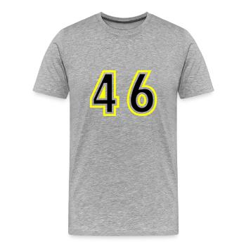 46 Number College - Men's Premium Organic T-Shirt - heather grey - Front - Damien (186cm)
