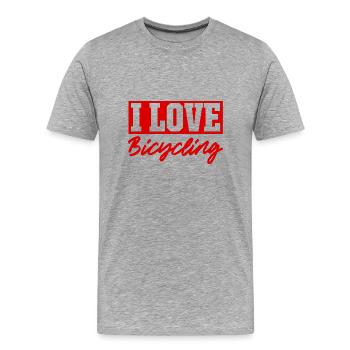 Ich Liebe Fahrradfahren - Männer Premium Bio T-Shirt - Grau meliert - Vorne - Damien (186cm)