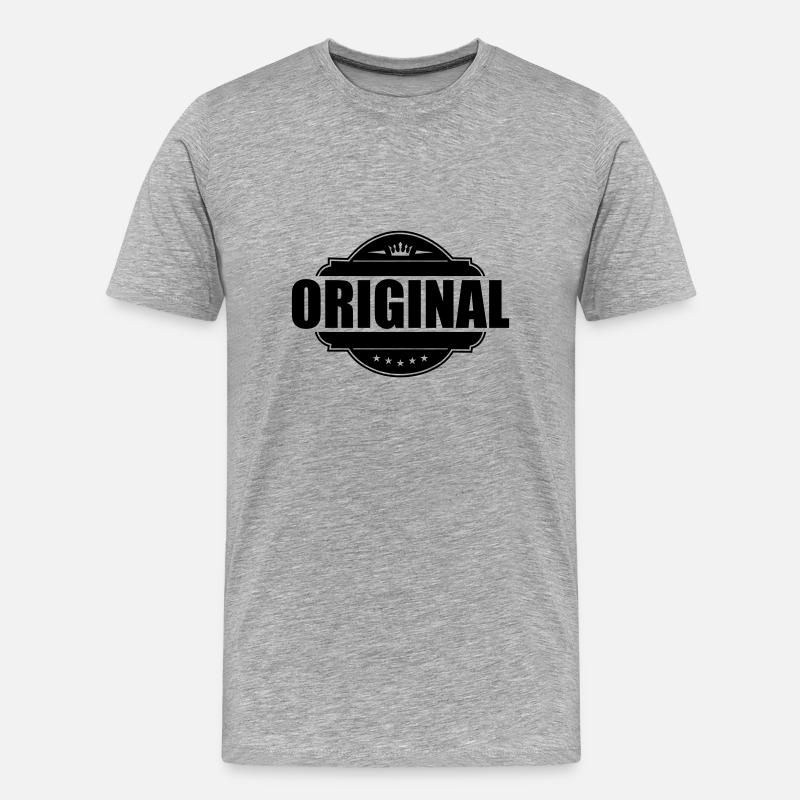 Original Emblem - Männer Premium Bio T-Shirt - Grau meliert