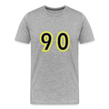 90 Zahl College - Männer Premium Bio T-Shirt - Grau meliert - Vorne - Damien (186cm)