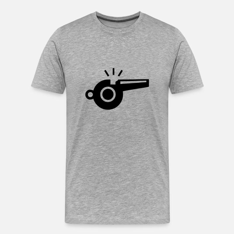 Trillerpfeife Pfeife - Männer Premium Bio T-Shirt - Grau meliert