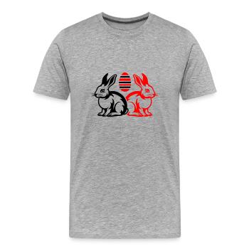 Lapin de Pâques Pâques - T-shirt bio Premium Homme - gris chiné - Devant - Damien (186cm)