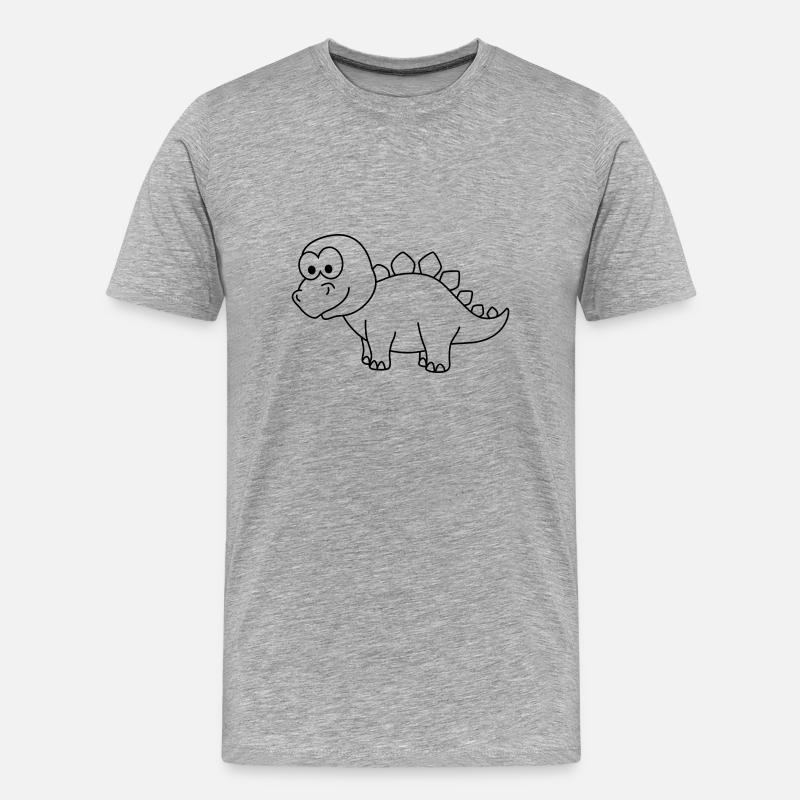 Dinosaurier stegosaurus Comic - Männer Premium Bio T-Shirt - Grau meliert