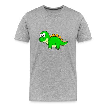 Dinosaurier stegosaurus Comic - Männer Premium Bio T-Shirt - Grau meliert - Vorne - Damien (186cm)