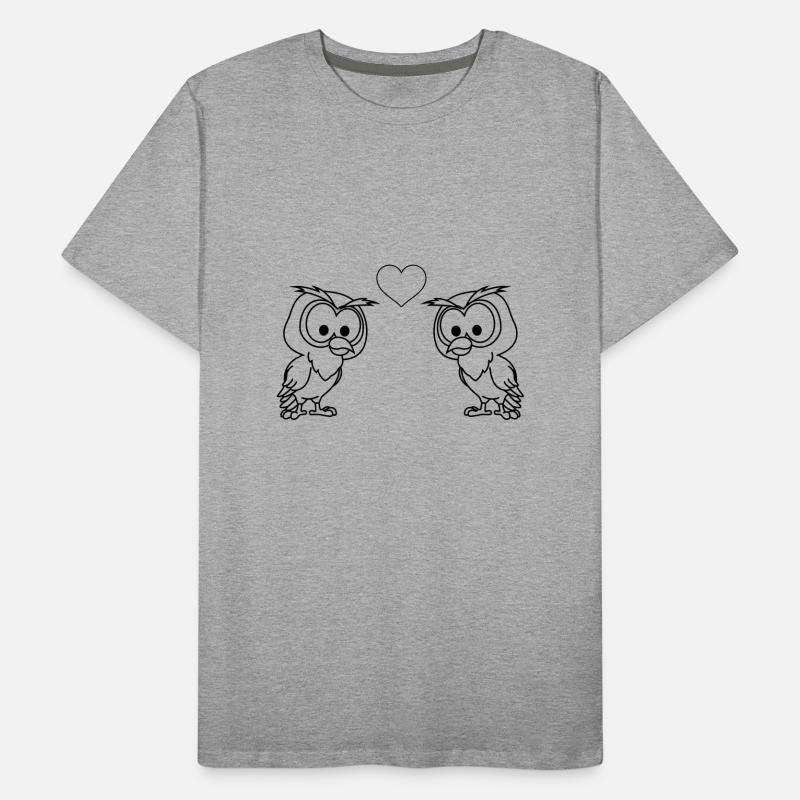 Eule Comic Paar liebe Männer Premium Bio T-Shirt