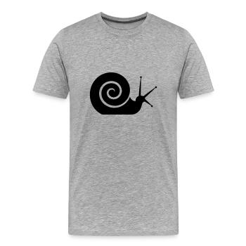 Schnecke - Männer Premium Bio T-Shirt - Grau meliert - Vorne - Damien (186cm)