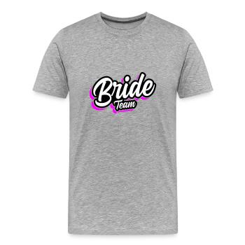 Mariage de l’équipe Mariage - T-shirt bio Premium Homme - gris chiné - Devant - Damien (186cm)